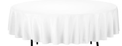 72' Round table linen White
